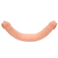Dvojité realistické dildo v telovej farbe s ohybnou kostrou 38 cm - 73256620 - 5