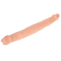 Dvojité realistické dildo v telovej farbe s ohybnou kostrou 38 cm - 73256620 - 2