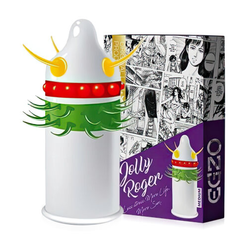 Kondóm s výstupkami EGZO Jolly Roger - 74117403