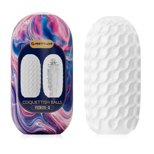 Elastický masturbátor pre mužov s hrbolčekmi 13 cm - 73200690