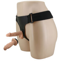 Realistický nastaviteľný strap-on pre páry s dvoma dildami - 76782492 - 2