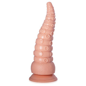 Pružný textúrovaný telový dildo 21 cm v tvare chápadla - 79291470