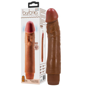 Hnedý realistický vibrátor s plynulou vibráciou 24 cm - 70444247