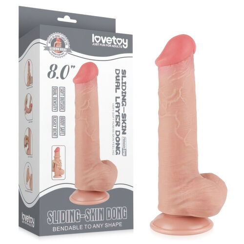 Dildo 20,8 cm superrealistický penis s prísavkou a semenníkmi - 77444510