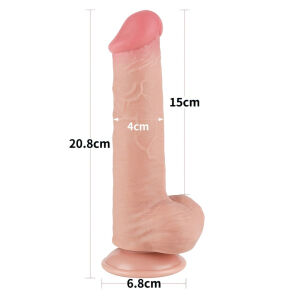 Dildo 20,8 cm superrealistický penis s prísavkou a semenníkmi - 77444510