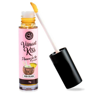 Vibrant Kiss Pina Colada lesklý vibrátor v tekutine s príchuťou - 78554345