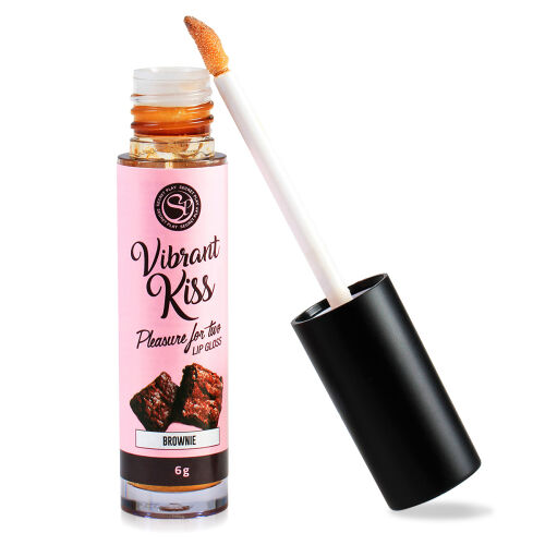 Vibrant Kiss Brownie ochutený lesk na pery vibrátor v tekutej forme - 72441174