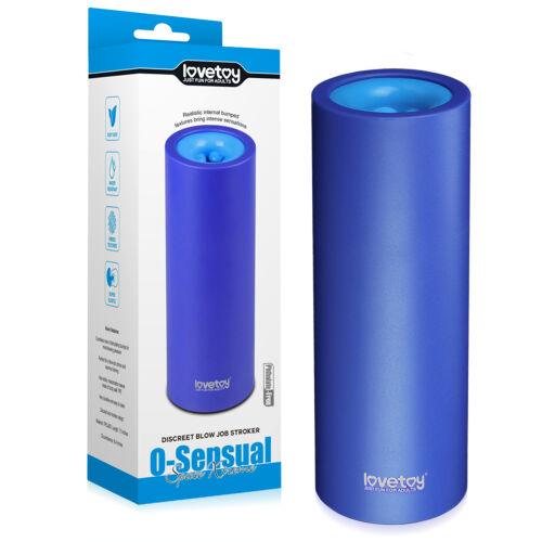 Obojstranný modrý masturbátor pre mužov s výčnelkami - 72809194