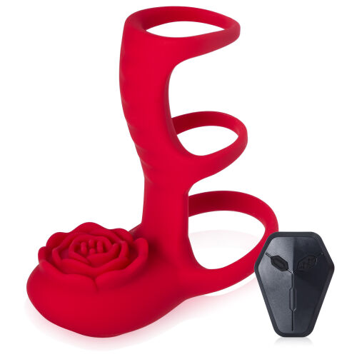 Vibračný návlek na penis s výstupkom na klitoris - 76849526