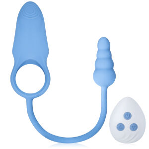 Vibračný erekčný krúžok so stimulujúcim kolíkom 100 funkcií - 72231273