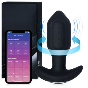 Rotačný análny vibrátor anal plug 9 režimov + aplikácia - 77554044