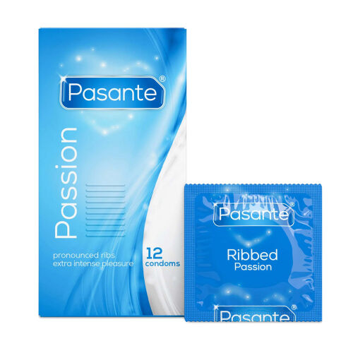 Pasante Passion prúžkované kondómy 12 ks - 76973713