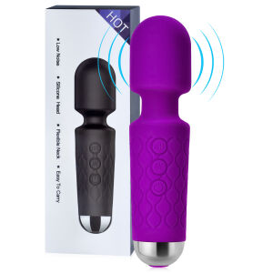 Fialový mini masážny prútik 160 funkcií vodotesný 15 cm - 78631375