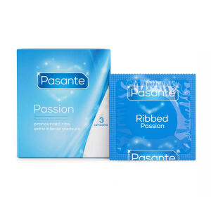 Pasante Passion pruhované kondómy 3ks - 71600048