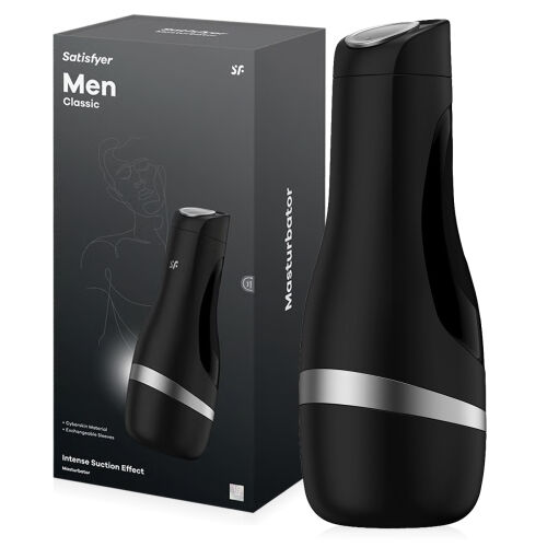 SATISFYER MEN CLASSIC - MASTURBÁTOR KE STIMULACI CELÉHO PENISU S CYBER VLOŽKOU A SACÍM EFEKTEM - 79585720