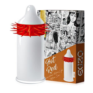 Kondóm s výčnelkami EGZO Hot Red - 72848954
