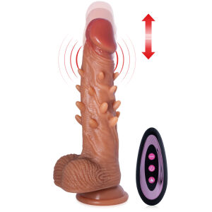 Realistický posuvný vibrátor s výstupkami 90 funkcií + ohrev - 79761009