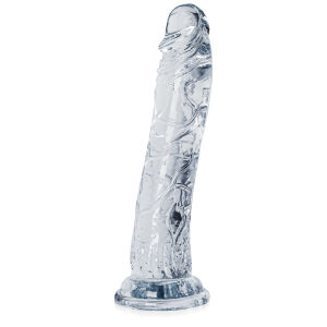 Anatomické dildo priehľadné 21 cm elastický umelý penis - 71331404