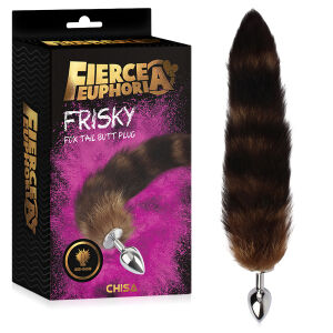 Strieborný análny kolík s chlpatým chvostom anal plug - 75695379