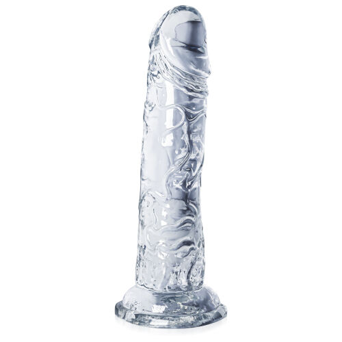 Anatomické elastické priehľadné dildo 18 cm - 76592517