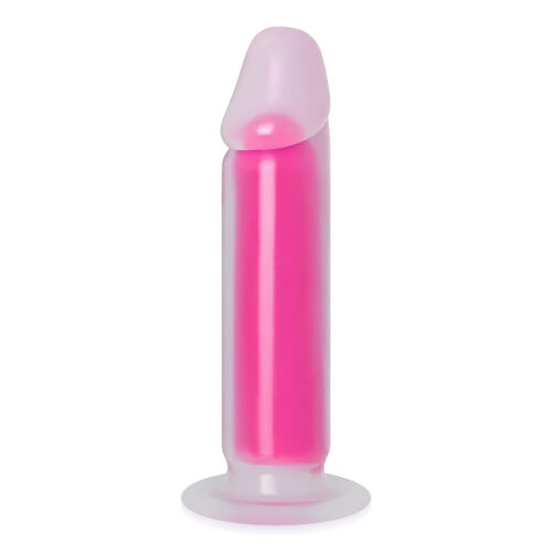 Ružový fluorescenčný dildo penis 22 cm svieti v tme - 76338733