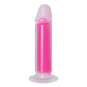 Ružový fluorescenčný dildo penis 22 cm svieti v tme - 76338733