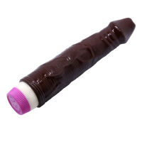 Realistický anatomický vibrátor hnedý penis s otočným ovládačom 21,5 cm - 77388198 - 3