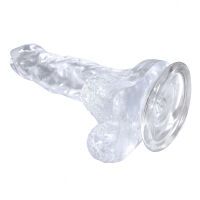 Realistické priehľadné dildo s prísavkou 17 cm - 70358176 - 2