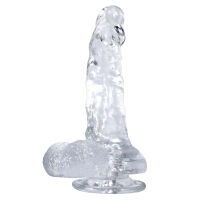 Realistické priehľadné dildo s prísavkou 17 cm - 70358176 - 6