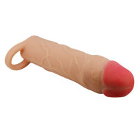 Telový realistický predlžovací návlek na penis + 5 cm - 73833366 - 2