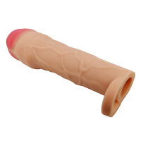 Telový realistický predlžovací návlek na penis + 5 cm - 73833366 - 4