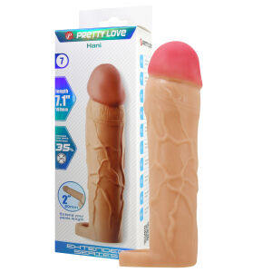 Telový realistický predlžovací návlek na penis + 5 cm - 73833366