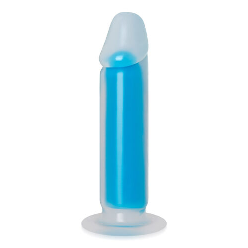 Modré fluorescenčné dildo penis 22 cm svieti v tme - 72562518