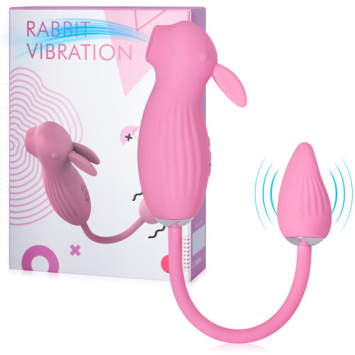 Zajačik so sacím stimulátorom a vibračným vajíčkom - 77453271