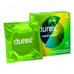 Durex Arouser vrúbkované kondómy pre nezabudnuteľné zážitky 3 ks - 72822306