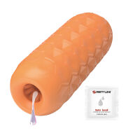 Oranžový gélový pánsky masturbátor s masážnymi guľôčkami - 78647783 - 4