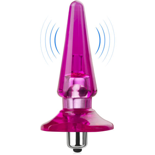 Ružový análny kolík s vibráciami gélový plug 7 vibrácií – 70644032