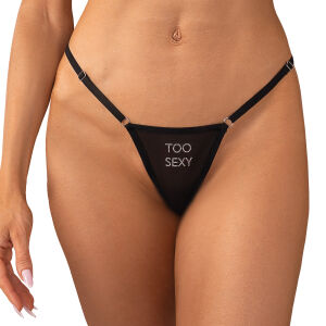 Obsessive Violami priehľadné stringy s nápisom "Too Sexy" - 77716654