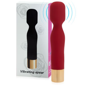 Červený mini wand masér 10 funkcií vodotesný 14,5 cm - 75066706